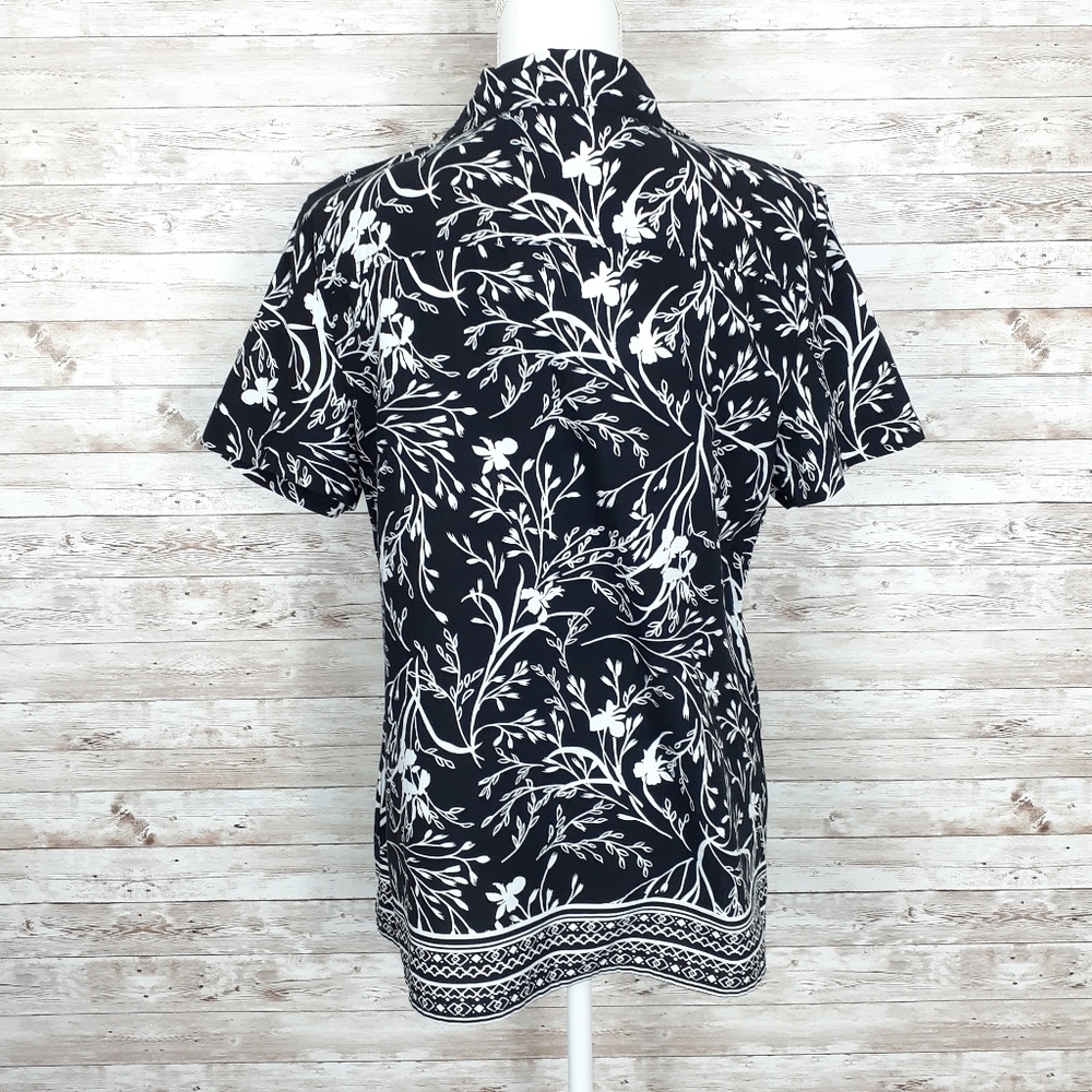 Karen Scott Blouse Button Up Top Floral 507 - Picture 3 of 6